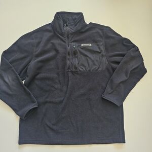 Timberland Fleece Quarter Zip Sweatshirt Mens Large Black Pullover Long Sleeve
